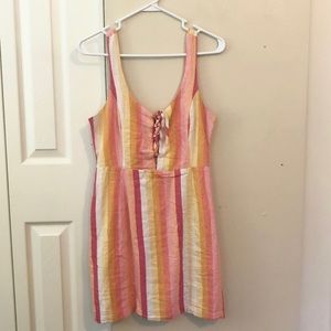 Striped pink summer dress size M